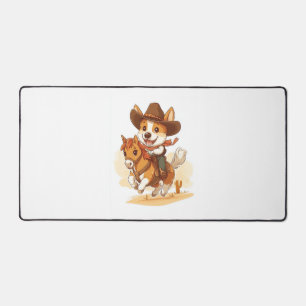 Cowboy Corgi – Western Rodeo Dog Desk Mat