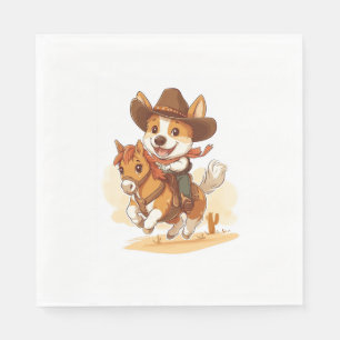 Cowboy Corgi – Western Rodeo Dog Napkin
