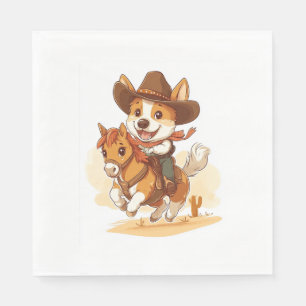 Cowboy Corgi � Western Rodeo Dog Napkin