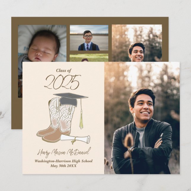 Cowboy Country Photo Graduation Announcement (Front/Back)