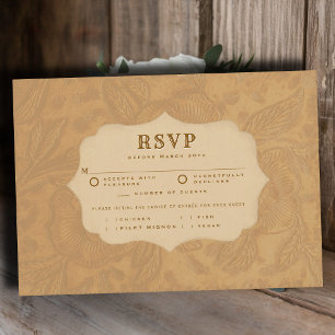 Cowboy Country Tooled Beige Meal Wedding RSVP