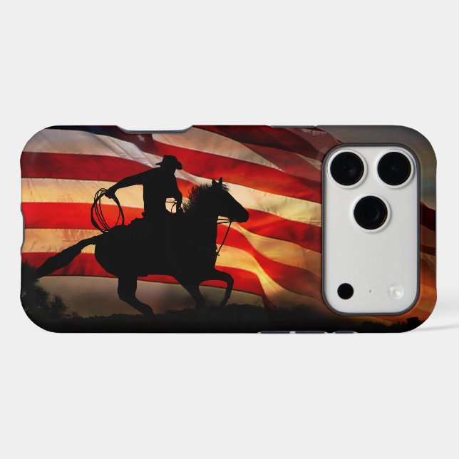 Cowboy Country Western American Flag Rodeo (Back (Horizontal))