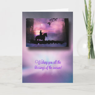 Cowboy Country Western Blessings Christmas Card