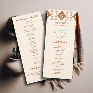 Cowboy Country Western Desert Love Wedding Program