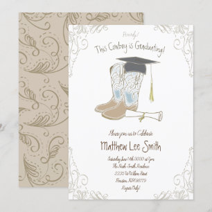 Cowboy Country Western Graduation Party Invitation