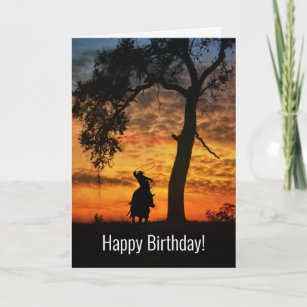 Cowboy Country Western Happy Birthday Happy Trails Card