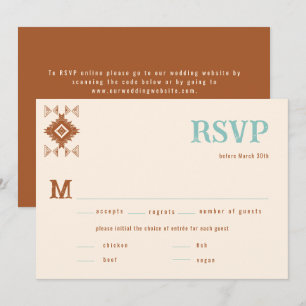 Cowboy Country Western QR Code Meal Wedding RSVP
