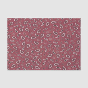 Cowboy country western red paisley star rustic tissue paper