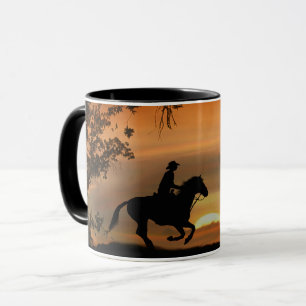 Cowboy Country Western Riding Horse Mug
