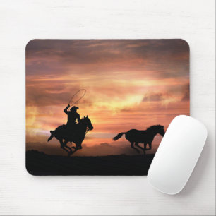 Cowboy Country Western Rodeo Roping Mouse Mat