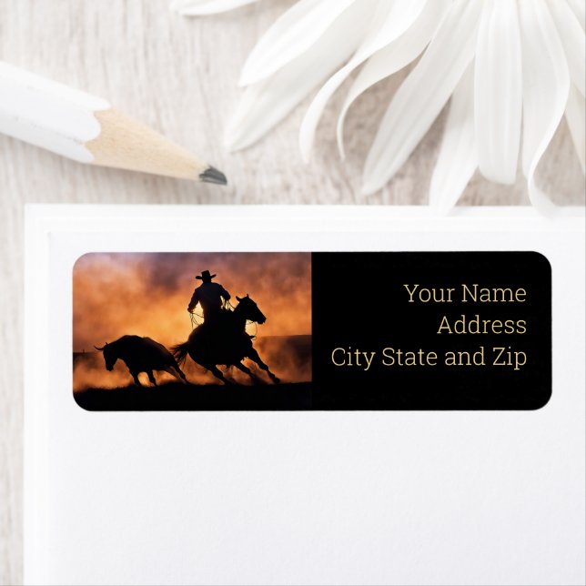 Cowboy Country Western Roping Return Address (Insitu)