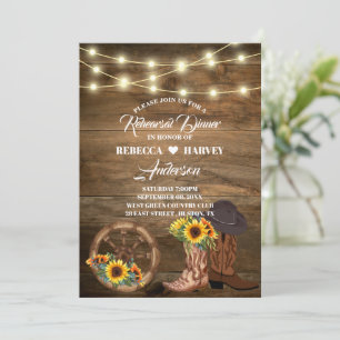 cowboy country western wedding rehearsal dinner invitation