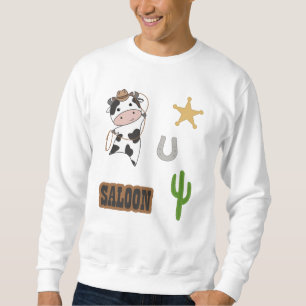 Cowboy Cow Beef Saloon Western Sticker Set Sweatshirt