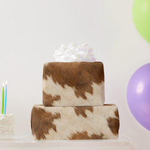 Cowboy Cow Print Western Clothesline Baby Shower Wrapping Paper