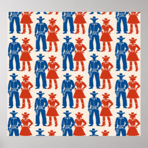 Cowboy & Cowgirl Americana Poster