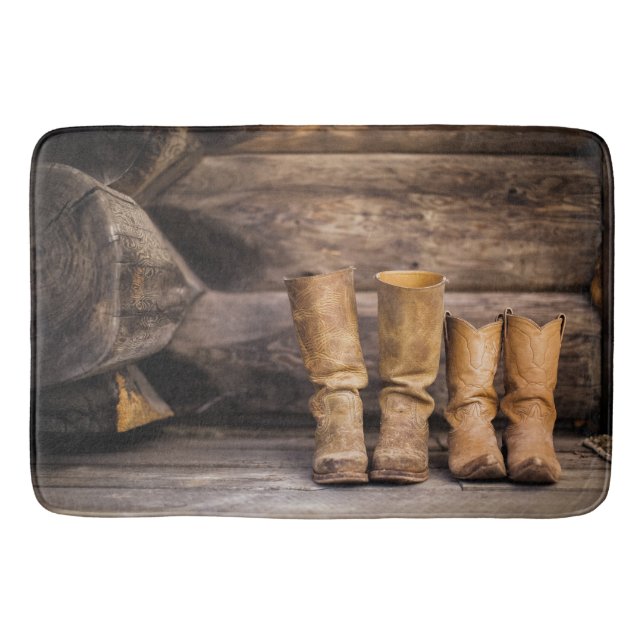 Cowboy & Cowgirl Boots Bath Mat (Front)