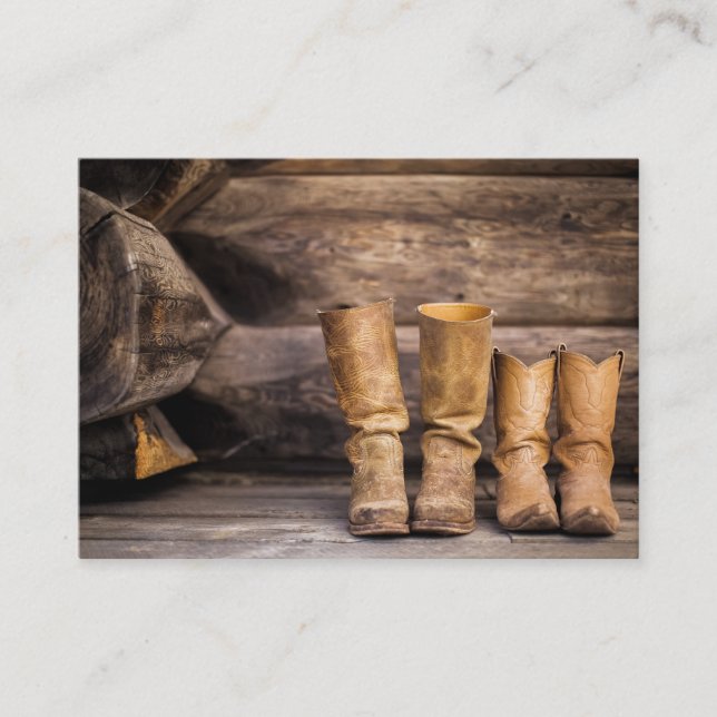 Cowboy & Cowgirl Boots Business Card (Front)