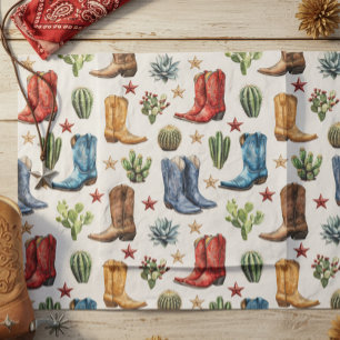 Cowboy Cowgirl Boots Western Cactus Tissue Paper