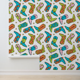 Cowboy Cowgirl Boots Western Pattern Wallpaper