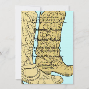 Cowboy Cowgirl Boots Western Wedding Invitation