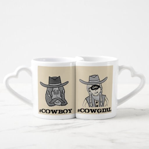 Cowboy & Cowgirl Coffee Mug Set