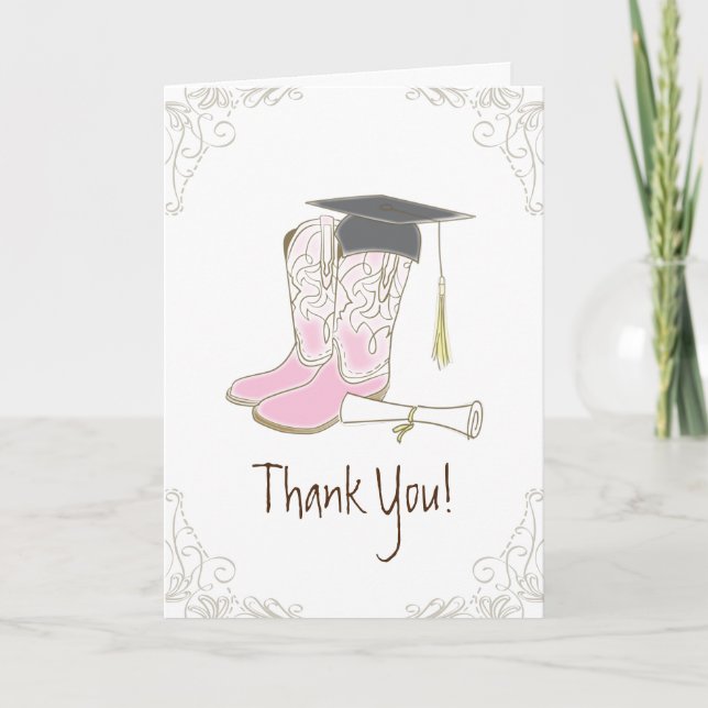 Cowboy Cowgirl Graduation Country Western Party Card (Front)