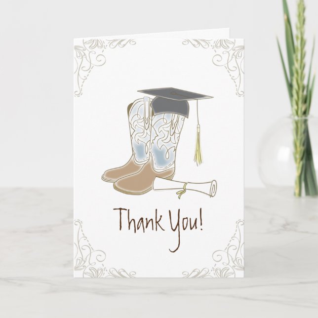Cowboy Cowgirl Graduation Country Western Party Card (Front)