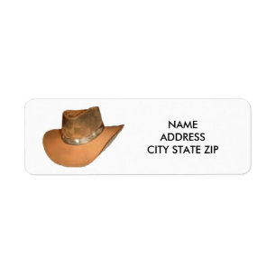 COWBOY/COWGIRL HAT RETURN ADDRESS LABEL
