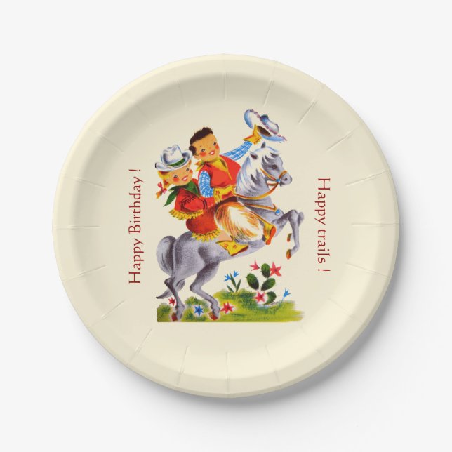 Cowboy Cowgirl Party Paper Plate (Front)