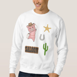 Cowboy Cowgirl Pig Saloon Western Country Sweatshirt