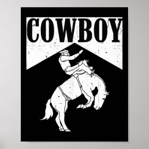 Cowboy Cowgirl Rodeo Horse Riding Country Western Poster