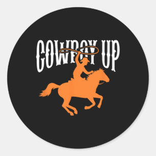 Cowboy Cowgirl Rodeo Western Southern Cowboy Classic Round Sticker