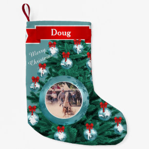 Cowboy Cowgirl Roping  Blue Custom Photo Stocking