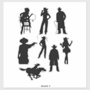 cowboy cowgirl silhouettes country western art