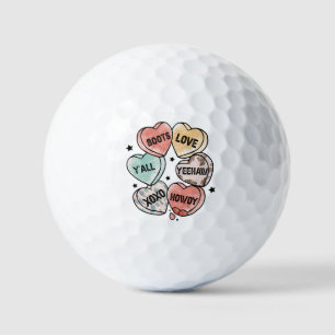 Cowboy Cowgirl Theme Hearts Golf Balls