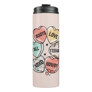 Cowboy Cowgirl Theme Hearts Thermal Tumbler