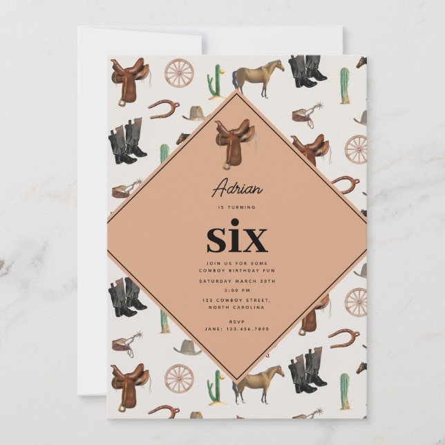 Cowboy Cowgirl Western Rodeo Country Birthday  Invitation (Front)