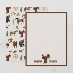 Cowboy Cowgirl Western Rodeo Country Name Card