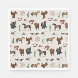 Cowboy Cowgirl Western Rodeo Country Pattern Napkin