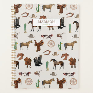 Cowboy Cowgirl Western Rodeo Country Pattern Planner