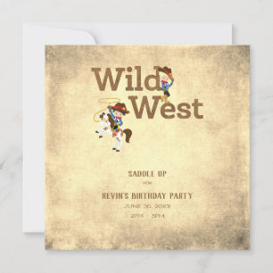 Cowboy Cowgirl Wild West Child's Birthday Party In Invitation