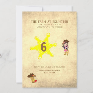 Cowboy Cowgirl Wild West Custom Birthday Party Invitation