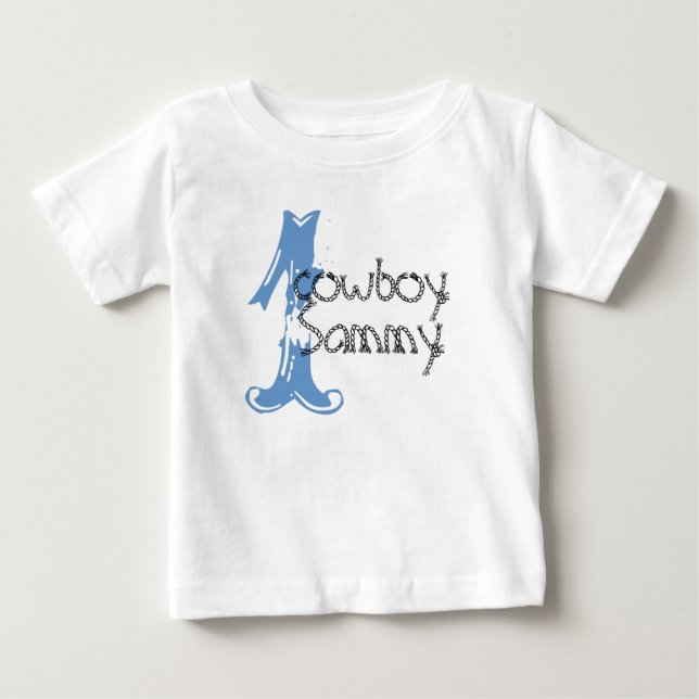 Cowboy  Customisable 1st Birthday Tshirt (Front)