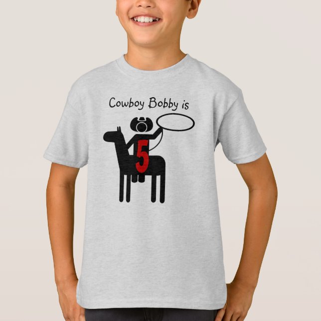 Cowboy Customisable Birthday T-shirt (Front)