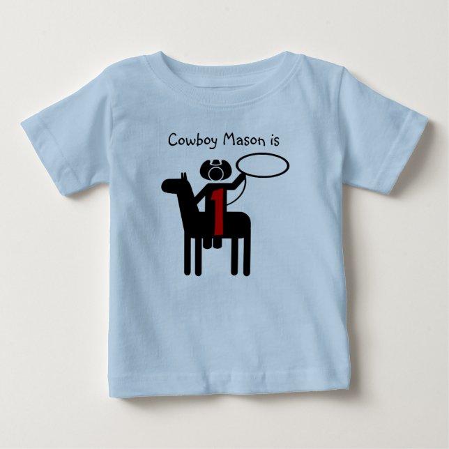 Cowboy Customisable Birthday T-shirt (Front)