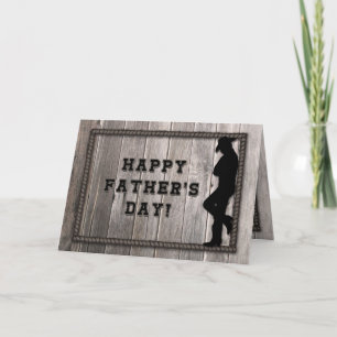 Cowboy Dad, Grey Rope, Western Rustic Father's Day Card