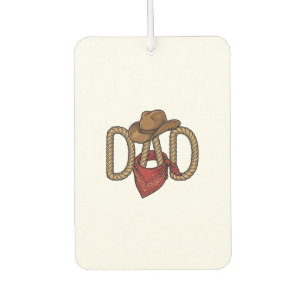 Cowboy Dad Rope Hat Bandanna Vintage Engraving Des Car Air Freshener