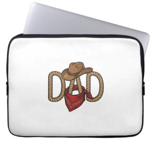 Cowboy Dad Rope Hat Bandanna Vintage Engraving Des Laptop Sleeve