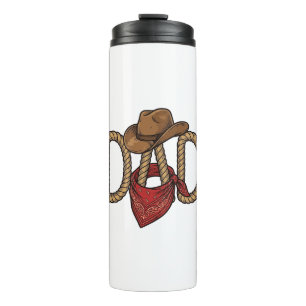 Cowboy Dad Rope Hat Bandanna Vintage Engraving Des Thermal Tumbler