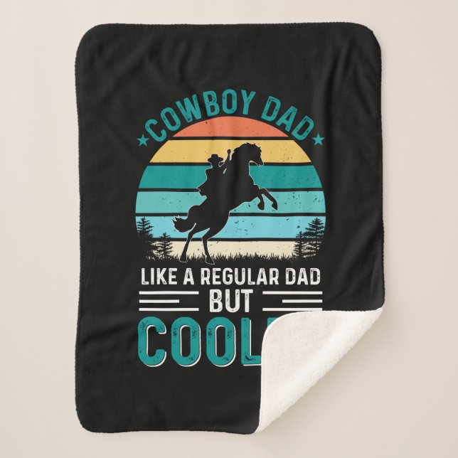 Cowboy Dad Sherpa Blanket (Front)